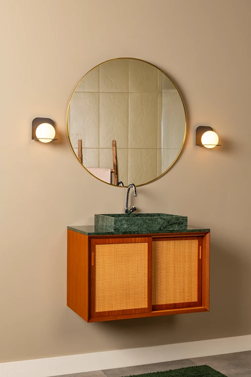 Lucide DAVY - Wandlamp Badkamer - 1xG9 - IP44 - Zwart - sfeer 1